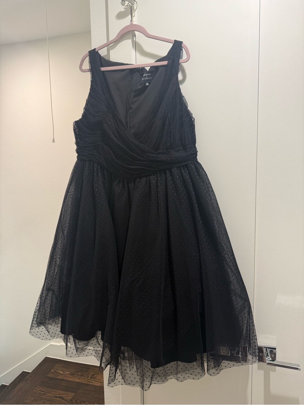 Jason Wu x Eloquii Black Sleeveless Fit-and-Flare Cocktail Dress